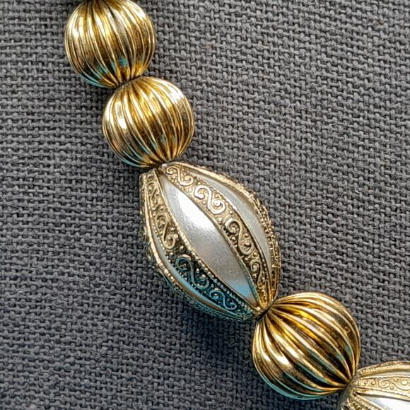 Vintage Japan Art Bead Necklace, 1950s Jewelry, 22" - Picture 3 of 11